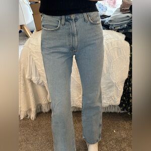 Agolde pinch waist high rise kick jeans in riptide